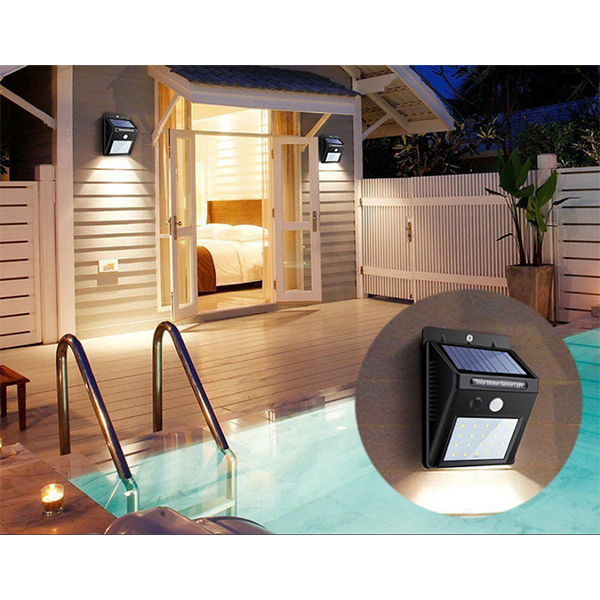 Outdoor Solar Powered Waterproof Wall Lamp