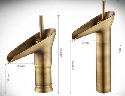 Luxury Brass Single Handle Waterfall Faucet Bronze Finish