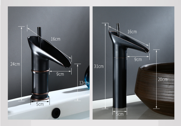 Luxury Brass Single Handle Waterfall Faucet Bronze Finish