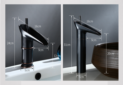 Luxury Brass Single Handle Waterfall Faucet Bronze Finish