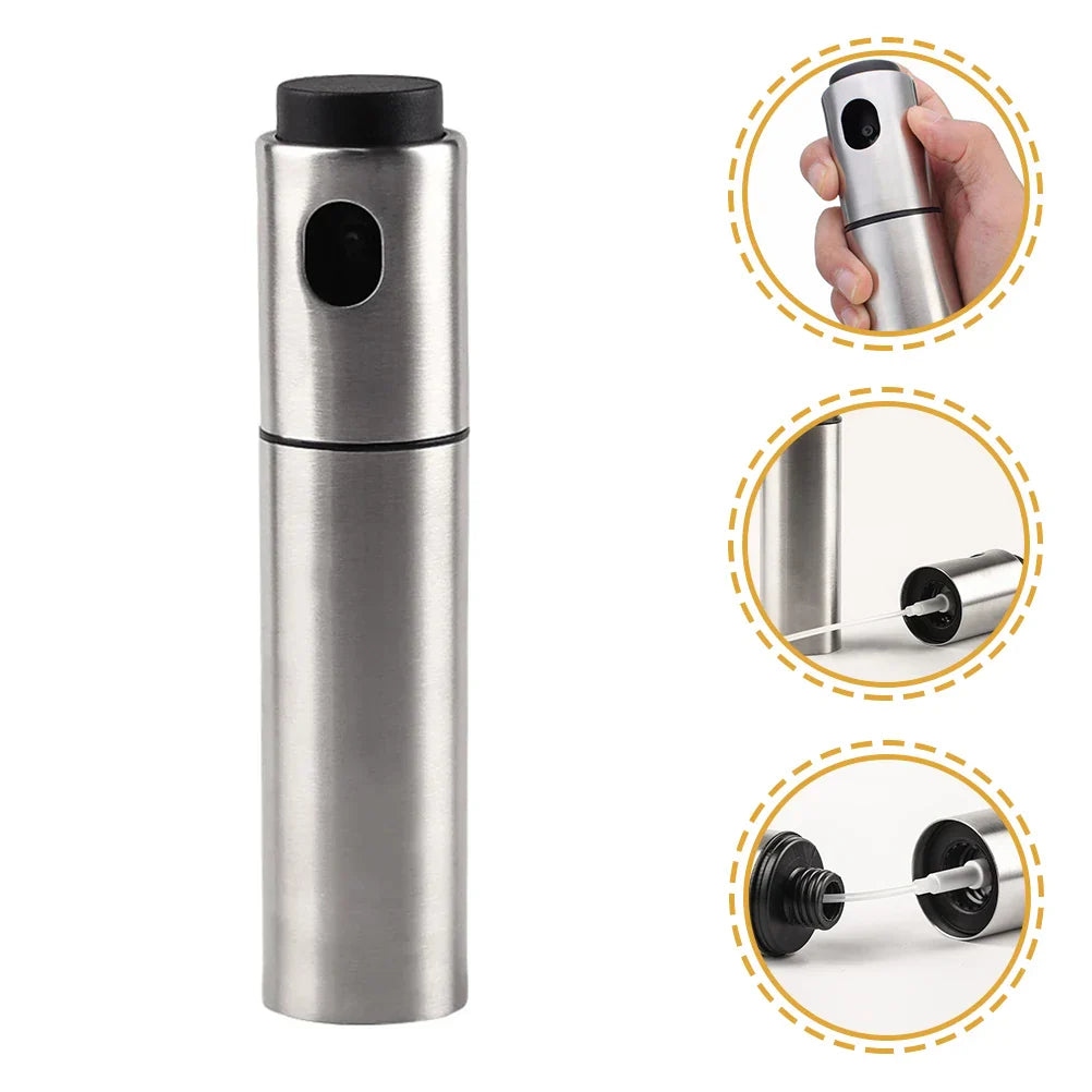 Premium Oil Sprayer Bottle - 100ml Stainless Steel Refillable