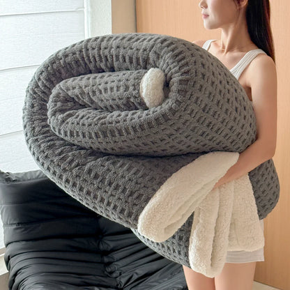 Cozy Double Layer Fleece Blanket with Soft Plush Finish