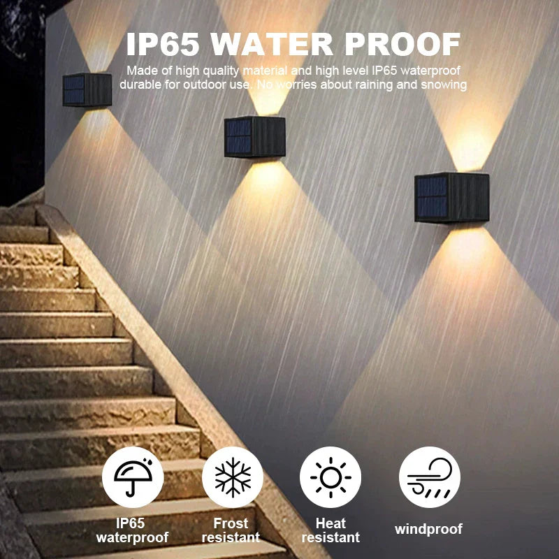 Outdoor Solar Wall Lamp Adjustable Bright Light