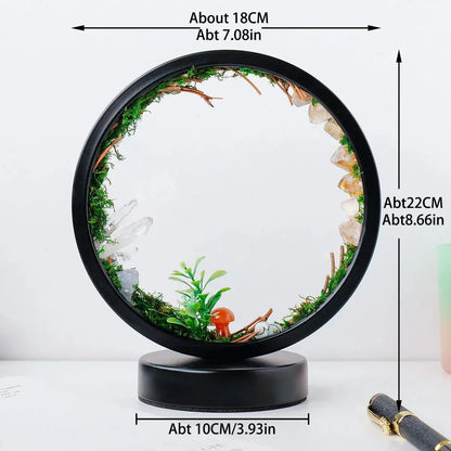 Stylish Night Lamp - Round Green Crystal Accent
