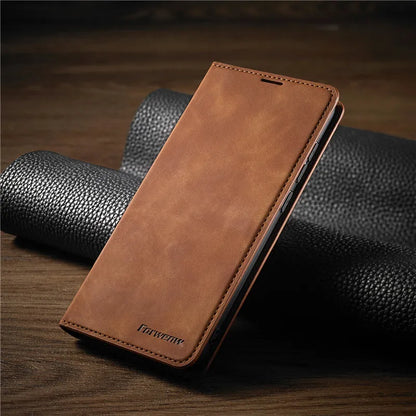 Strong Leather iPhone Case with Magnetic Closure