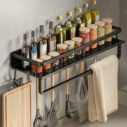 Space-Saving Kitchen Storage Rack with Hooks