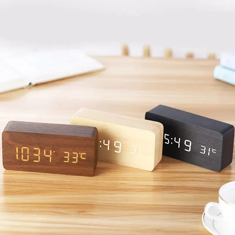 Rustic Wood Digital Wall Clock