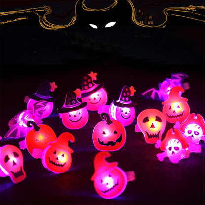 Spooky Glow in Dark Skull Rings