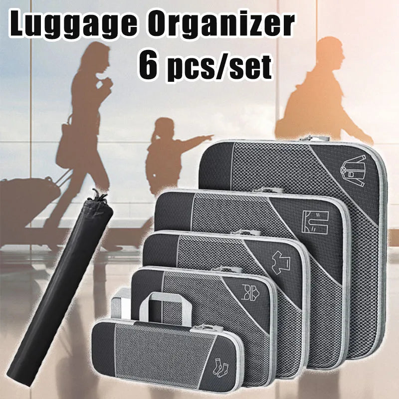 Compact Travel Packing Cubes Set Waterproof Bags