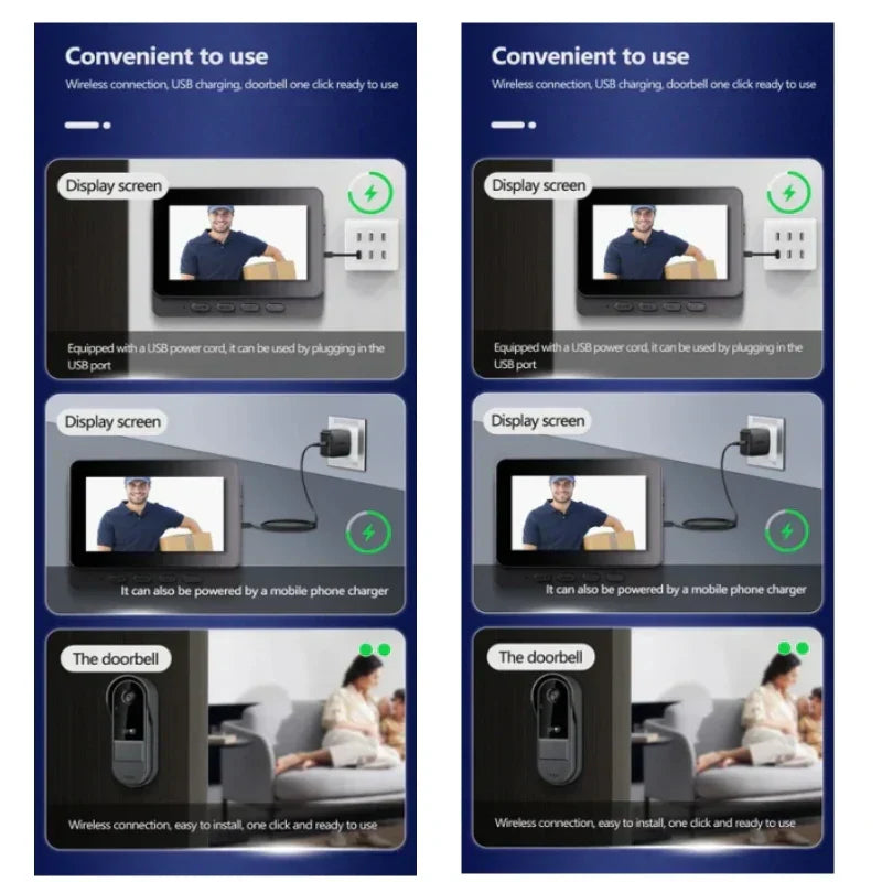 Wireless Video Doorbell with Night Vision and 2-Way Audio