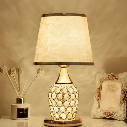 Stylish Crystal Glass Table Lamp with LED Touch Control - Fesara
