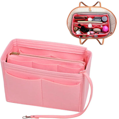 Premium Organizer Insert with Zipper and 15 Pockets
