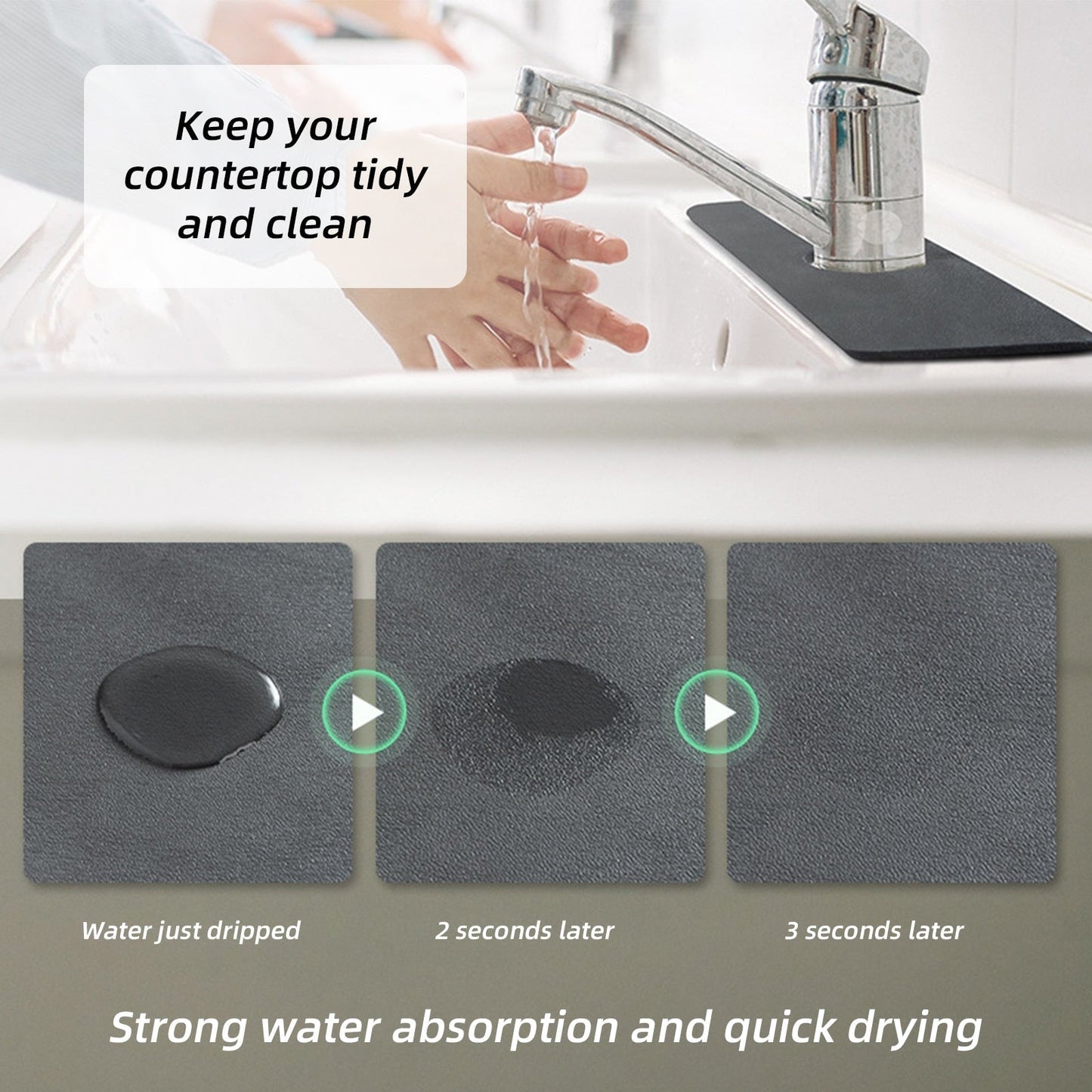 Durable Non Slip Kitchen Faucet Mat