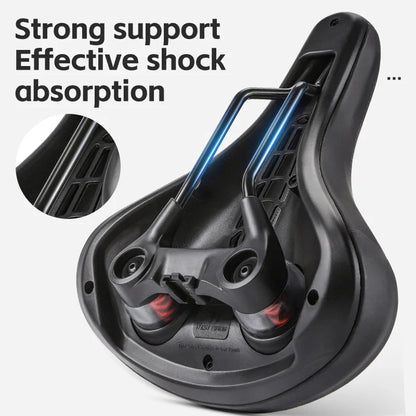 Comfortable Shock-Absorbing Bicycle Saddle with Hollow Design, Waterproof Bike Seat for Enhanced Riding Experience-4