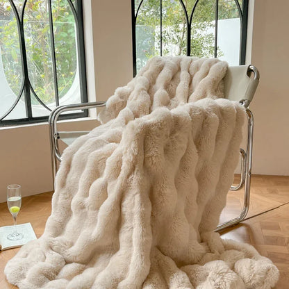 Soft Plush Reversible Throw Blanket Home Decor