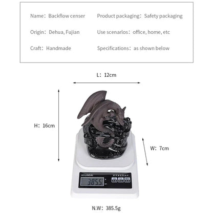 Dragon Ceramic Incense Burner Backflow Design for Home