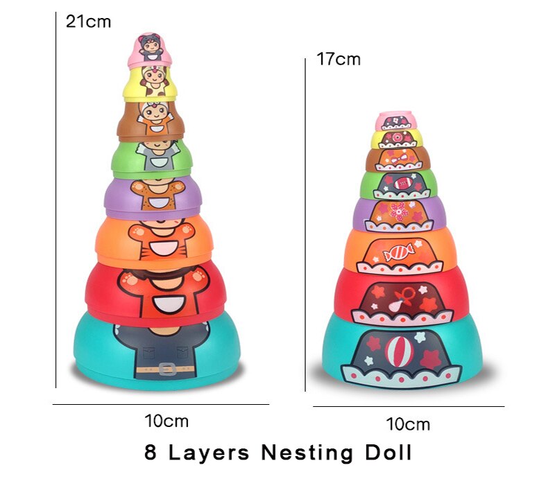 Fun Colorful Wooden Russian Nesting Dolls