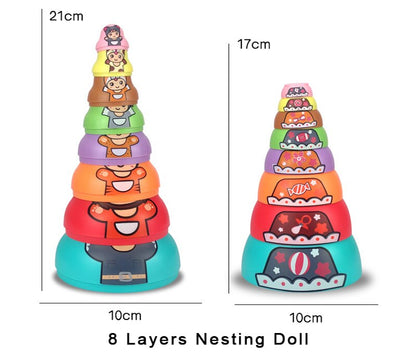 Fun Colorful Wooden Russian Nesting Dolls