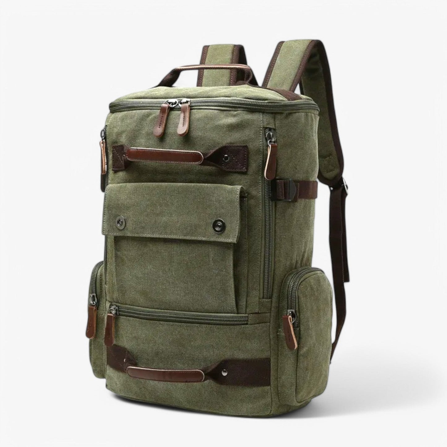 Retro Chic Canvas Backpack with Laptop Sleeve