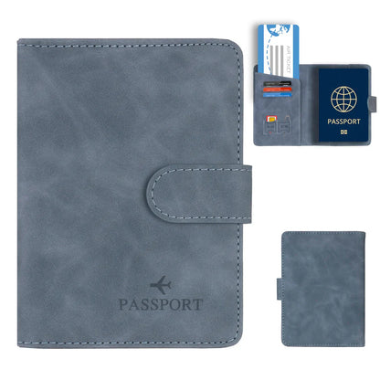 Genuine Leather Passport Wallet with RFID Blocker