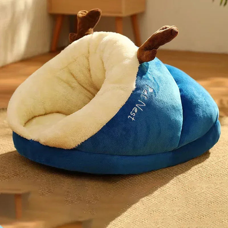Variant image for Slippernest - Foldable Dog Bed in Coral Fleece for Winter Comfort-7