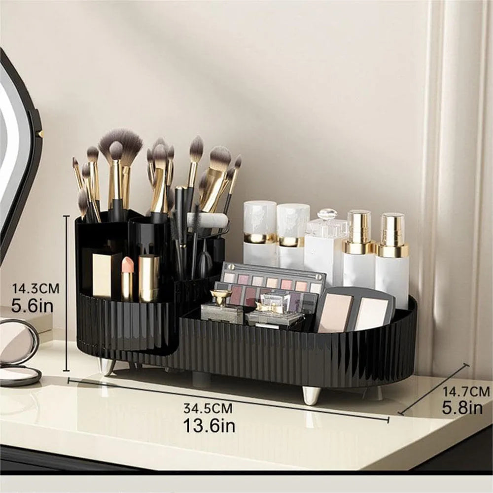 Premium Cosmetic Storage with Compact Rotating Base