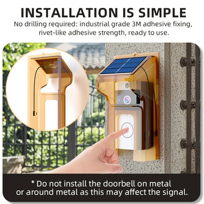 Weatherproof Wireless Solar Video Doorbell Camera