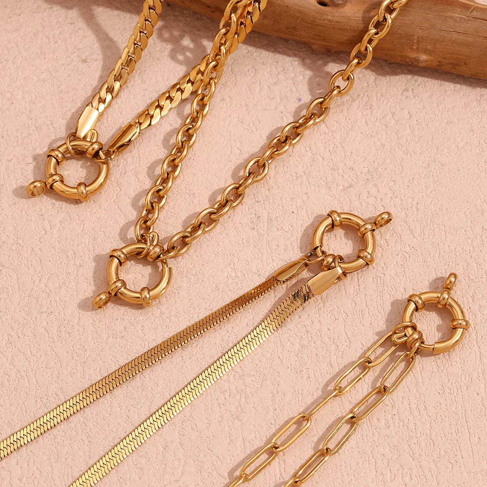 Luxury Gold Anchor Bar Necklace Chain