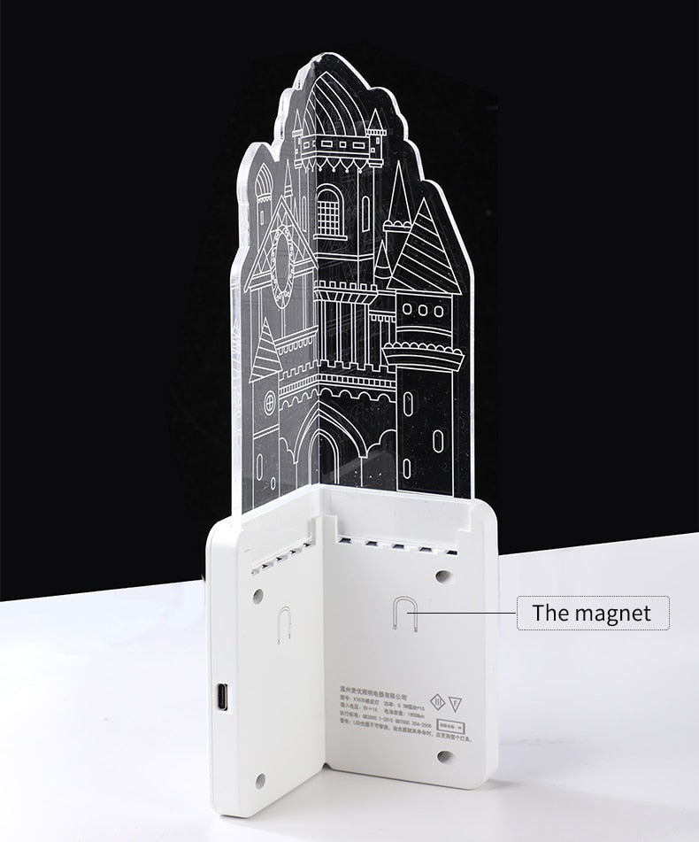 Bright 3D LED Rechargeable Night Light Lamp