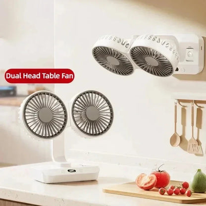 Portable Rechargeable Table Fan with LED Display