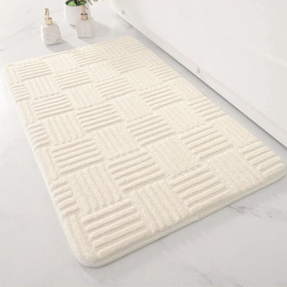 Soft Non-Slip Bathroom Mat with Stripes