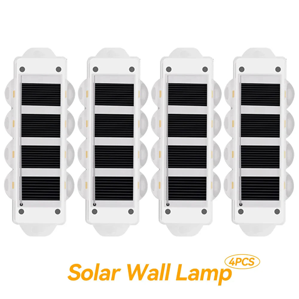 Outdoor Solar Powered Wall Lamp Warm White Waterproof
