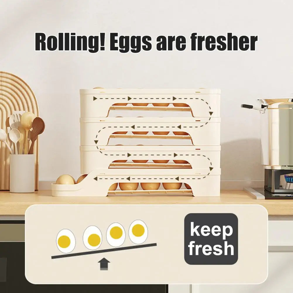 Compact 4-Tier Clear Egg Storage Container