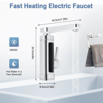 Instant Hot Water Kitchen Faucet - 360° Spin Stainless Steel