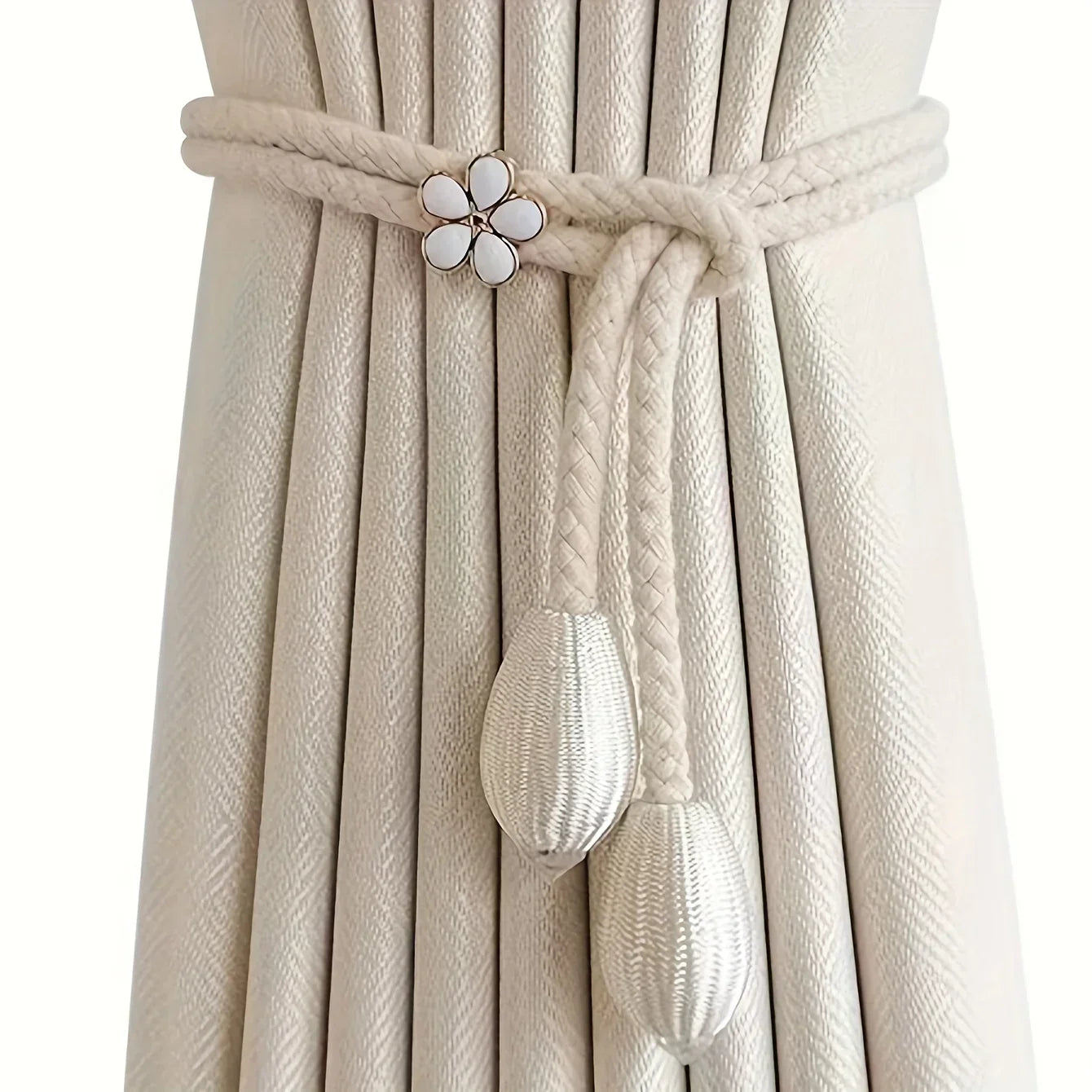 Easy Fit Curtain Tiebacks 2-Pack with Decorative Buckle