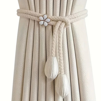 Easy Fit Curtain Tiebacks 2-Pack with Decorative Buckle