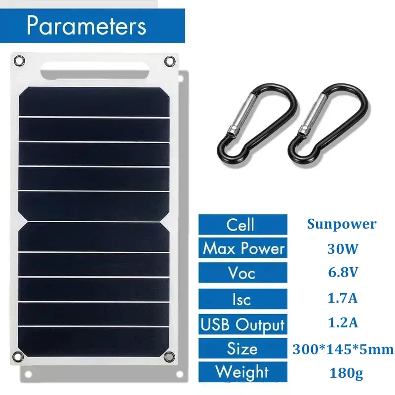 Portable 30W Solar Charger Panel for Camping
