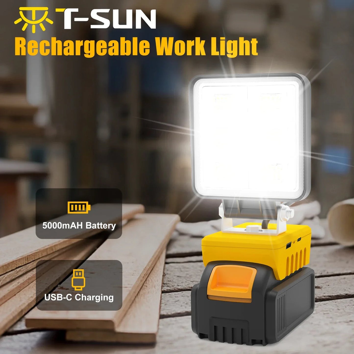 Bright 48 LED Rechargeable Work Lamp