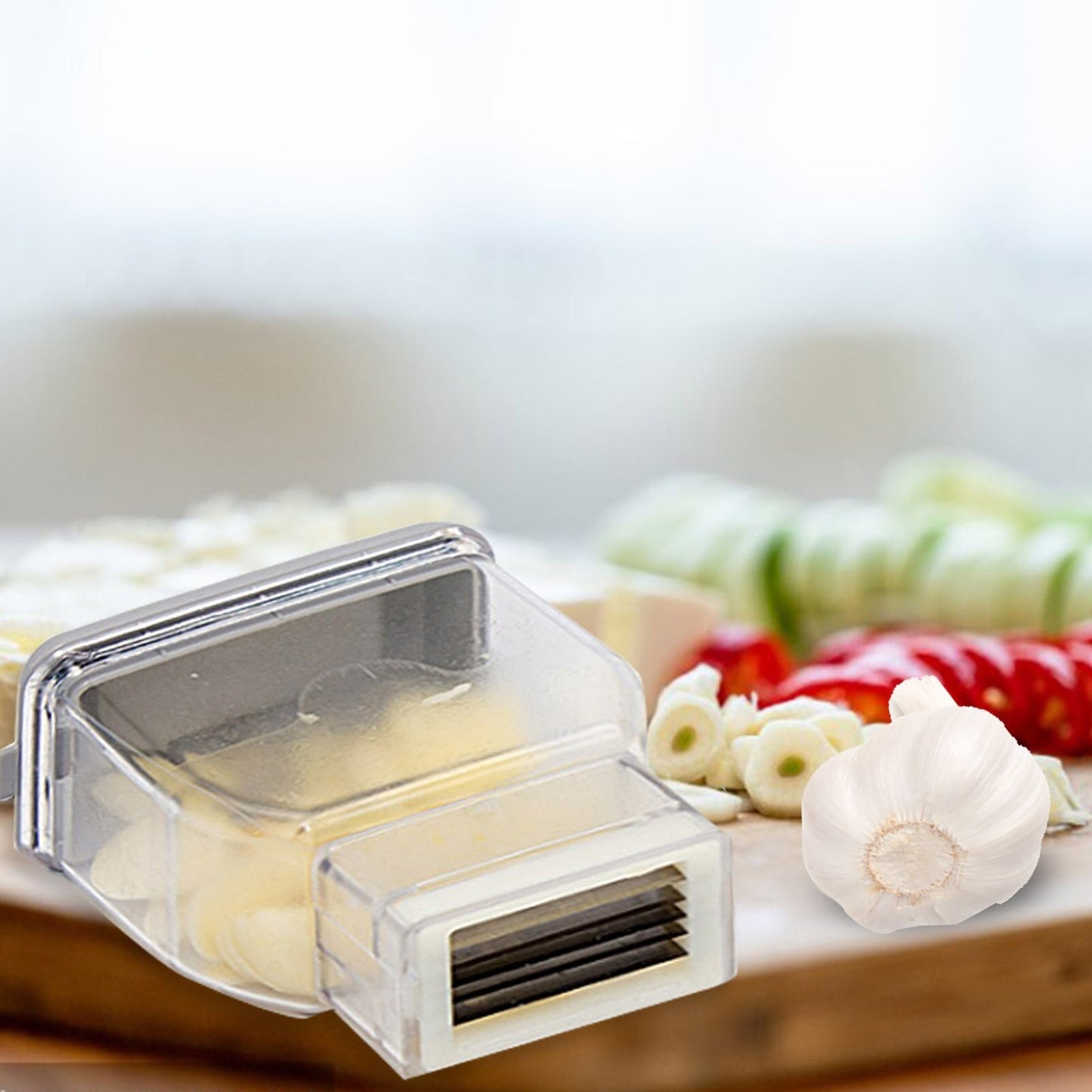 Easy Garlic Press Slicer Stainless Steel