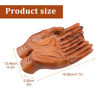 Handcrafted Wooden Prayer Hands Candy Dish Home Decoration