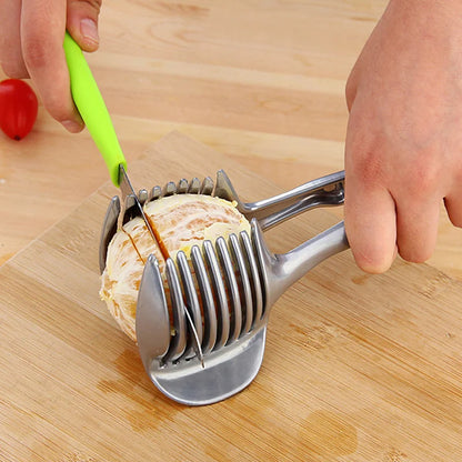 Easy Grip Kitchen Fruit Veggie Cutter Holder
