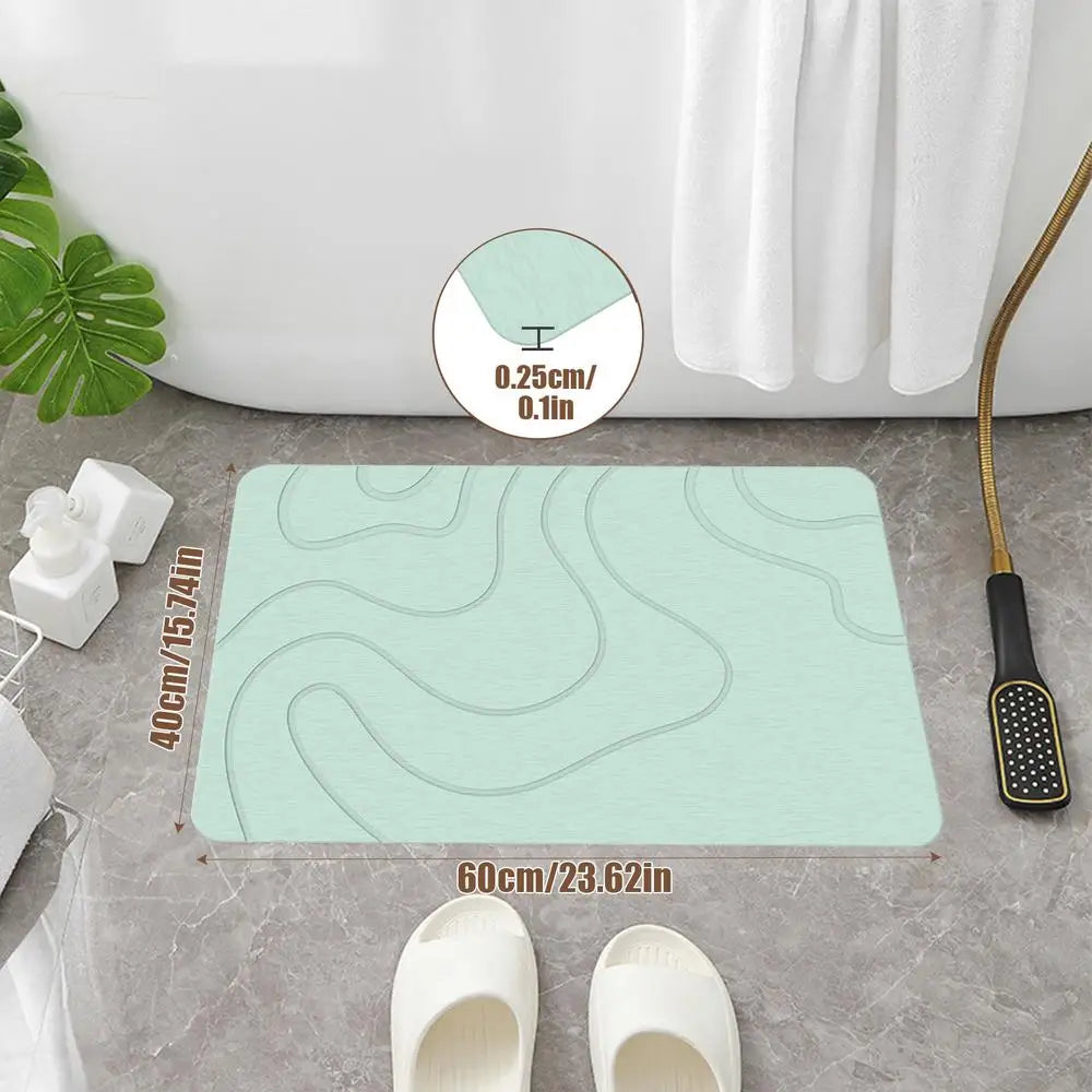 Non-Slip Stone Effect Bath Mat, Quick Dry, 40x60cm - Fesara