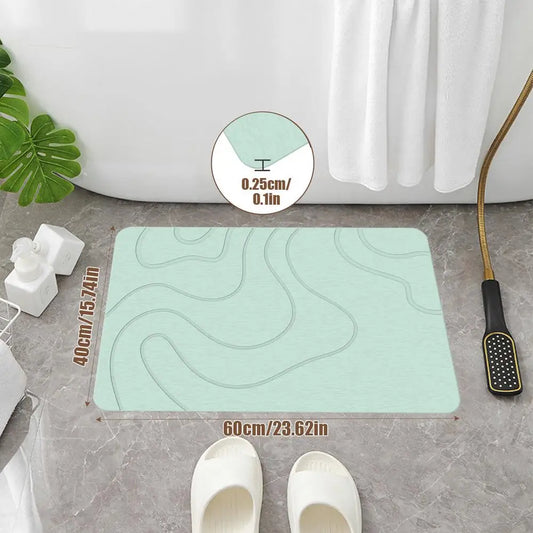 Non-Slip Stone Effect Bath Mat, Quick Dry, 40x60cm - Fesara