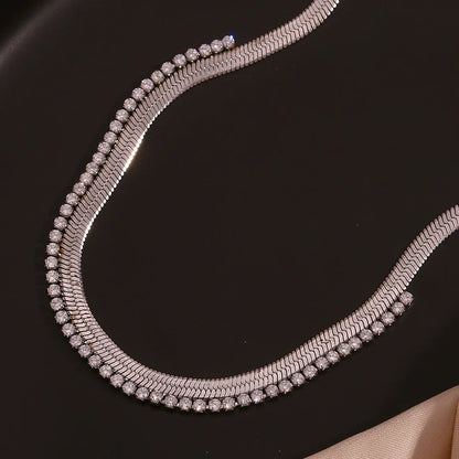 Luxury Herringbone Diamond Sparkle Necklace
