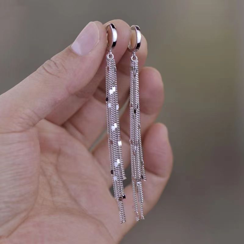 Beautiful Dangling Chain Tassel Earrings