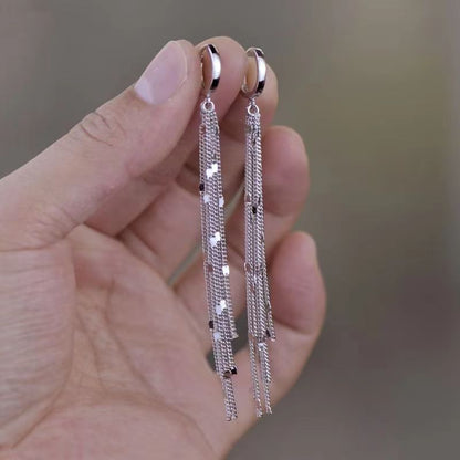 Beautiful Dangling Chain Tassel Earrings