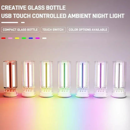 Colorful Glass Table Lamp with USB Touch Control