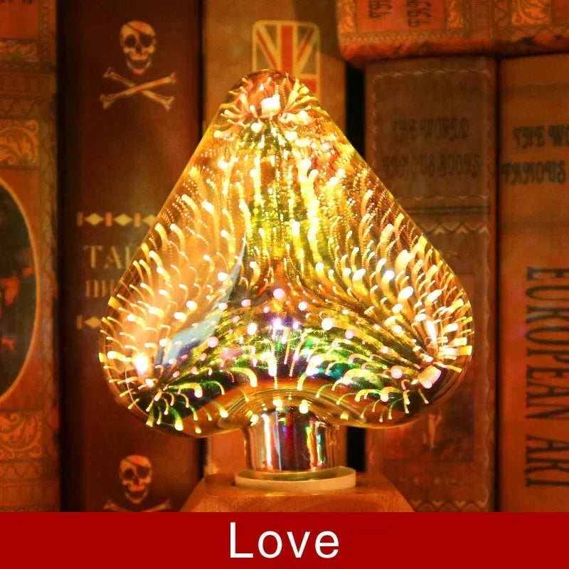Colorful LED Globe Lamp with E27 Base and Firework Effect