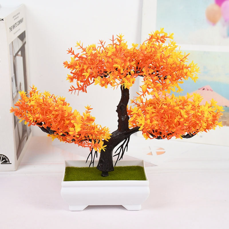 Vibrant Green Silk Plant Home Decoration