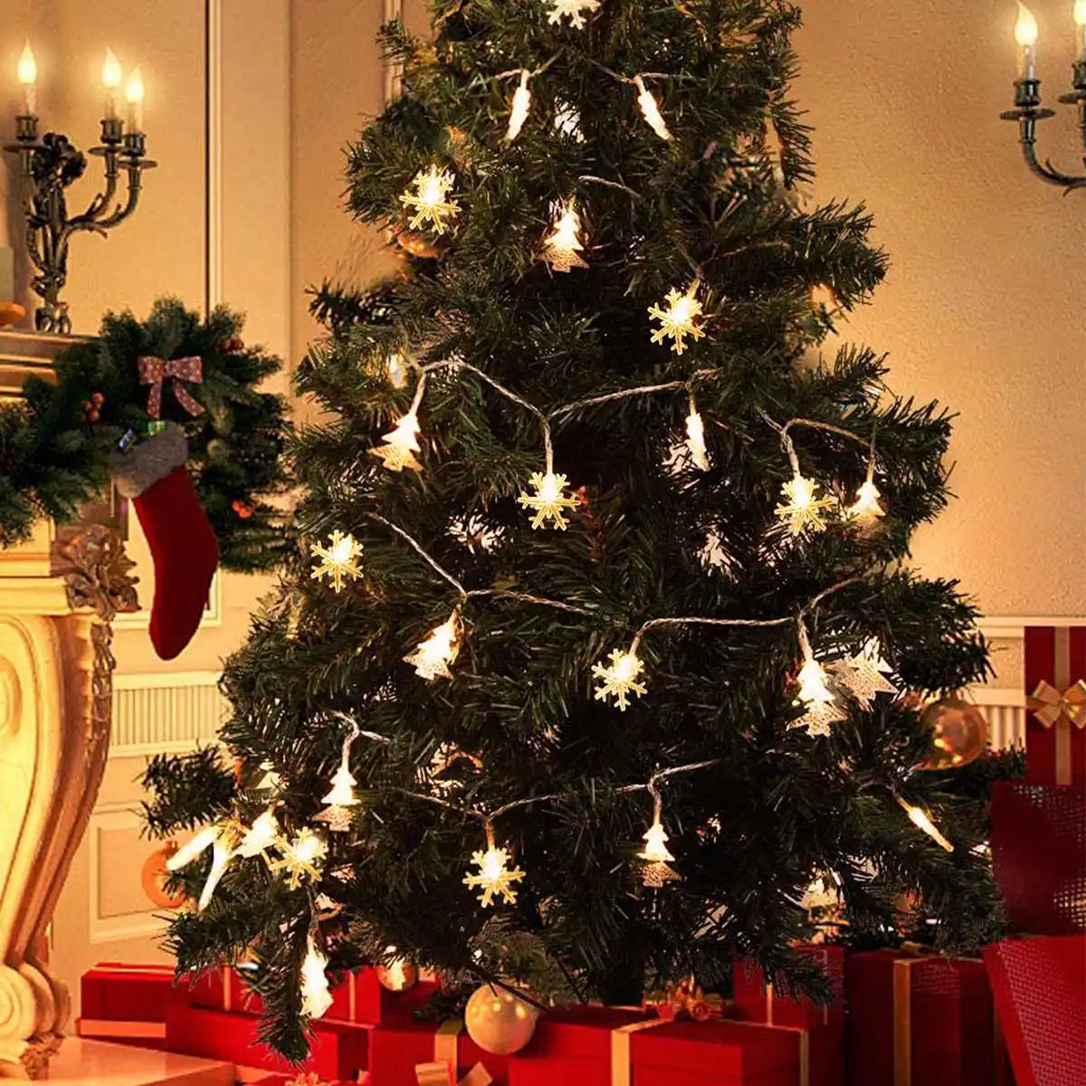 Fesara LED Fairy Lights Snowflake Design Warm White